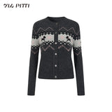 Fair Isle style puppy sweater cardigan knitted sweater top