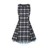 プレッピーチェック柄Aラインベストドレス