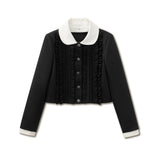 다크 그레이 스트라이프 울 다운 재킷