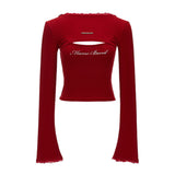 Lace round neck hooded long-sleeved tops