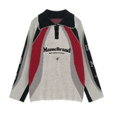 レースカラーセータートップス ゆったり 長袖