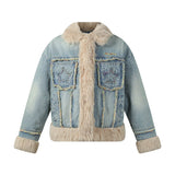 Fuzzy Star Denim Coat