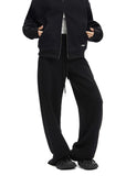 Hooded stand-up Loose straight sweatpants