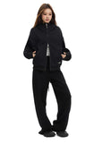 Hooded stand-up Loose straight sweatpants