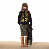 Short zipper sweater with stand collar cardigan