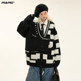 Random code sweater cardigan oversize