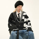 Random code sweater cardigan oversize