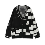 Random code sweater cardigan oversize