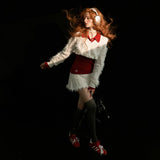 College style short sweater tops with fur pit short skirt pants