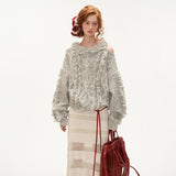 Tassel Sweater Loose Knitted Sweater Top