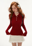 Polo vest sweater and slim fit top