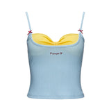 Fake two-piece camisole simple skirt and pants suit