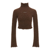 Brown turtleneck tops