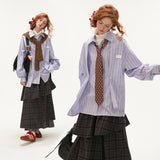 ストライプシャツ ゆったり 長袖 トップス