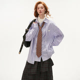 ストライプシャツ ゆったり 長袖 トップス