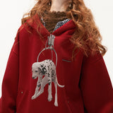 犬のフード付きスウェットシャツゆったりカジュアル長袖