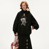 犬のフード付きスウェットシャツゆったりカジュアル長袖