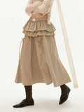 Cake layered pocket skirt long skirt