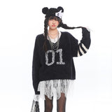 Digital Mink Lace Trim Sweater