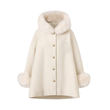 オリジナルミルキーホワイトファーカラーコートジャケット