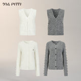 Wool Knit Cardigan & Vest Set