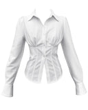 レトロなブラック&ホワイトウエストシャツ