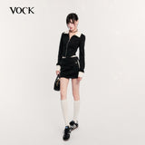 ギャラクシーダイヤモンドブラックグリッタースポーツスウェットシャツスカートスーツ