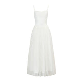 ホワイトメッシュ刺繍スリップドレス