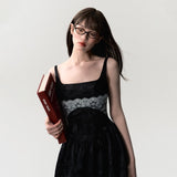 Lace jacquard patchwork dress