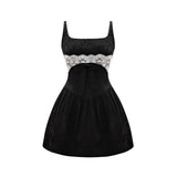 Lace jacquard patchwork dress