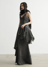 Raw Edge Tassel Fairy Slip Dress