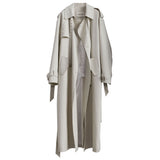 Minimalist Lime White Long Trench Coat