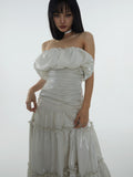 White Moonlight Ruffle Tube Dress