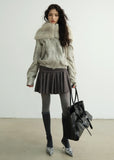 Retro Ballet PU Jacket with Fur Hood