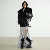 Royal Gray Off-Shoulder Lace Gown