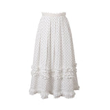 ドット柄レーストップス&アンブレラスカートセット