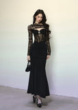 High-End Lace Hip-Hugging Party Dress