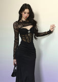 High-End Lace Hip-Hugging Party Dress