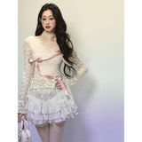 スリムフィット レース ロングスリーブ Tシャツ