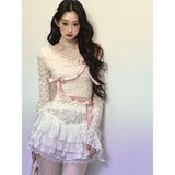 スリムフィット レース ロングスリーブ Tシャツ