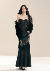 Cold Black Swan French Lace Dress