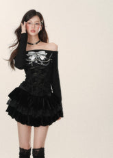 Oblique Shoulder Slim Fit Inner Top