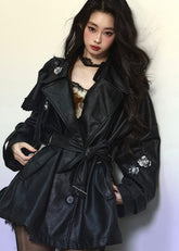 루즈핏 빈티지 가죽 재킷