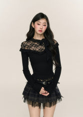 슬림핏 홀로우 니트 베이스 레이어