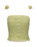 Rose Shoulder Strap Pulling Strap Tank Top