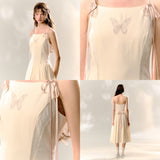 Vintage Lace Pleated Suspender Dress