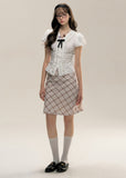Plaid Sheer Slim Fit Skirt