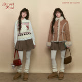 Dark Gray Houndstooth A-line Skirt