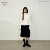 Romantic hem lace small shirt women's loose design shirt white/light pink