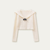 Good Girl Navy Collar Knit Cardigan